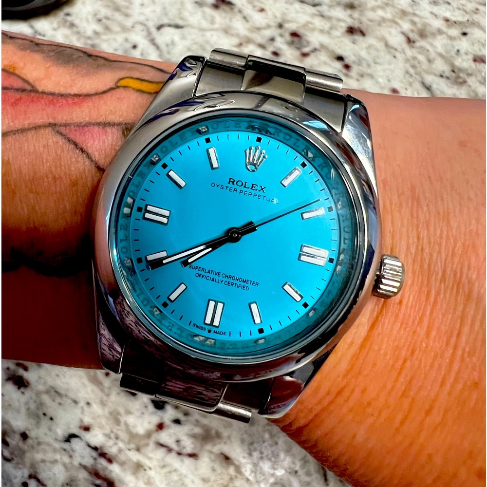 Luxery watch with boho turquoise face-stainless steel